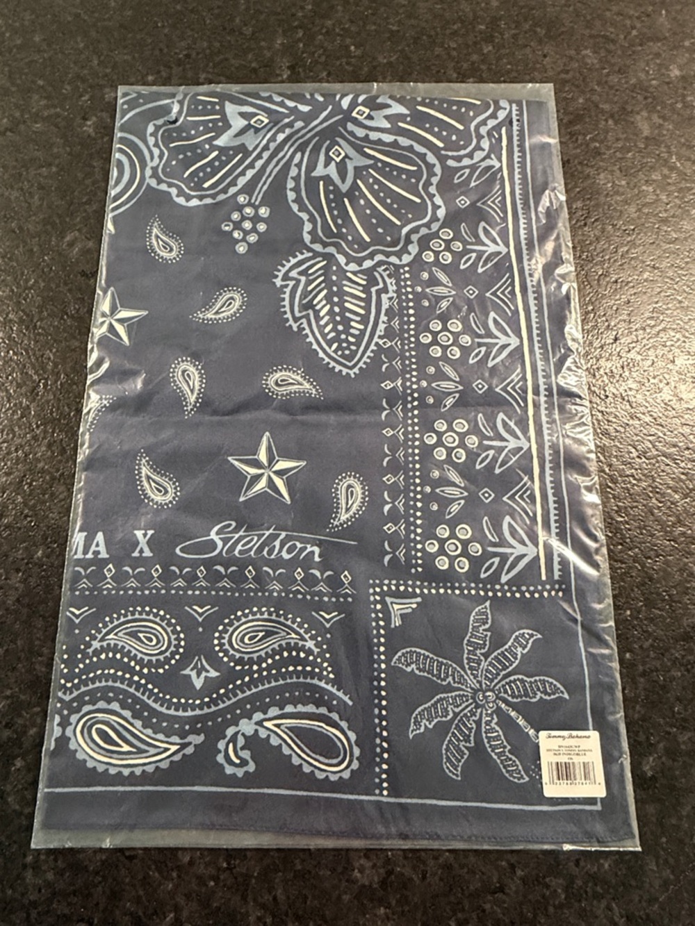 Tommy Bahama Stetson Navy and White Paisley Bandana